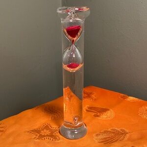 Clear Glass Floating Liquid Sand Timer Hourglass 6.25"